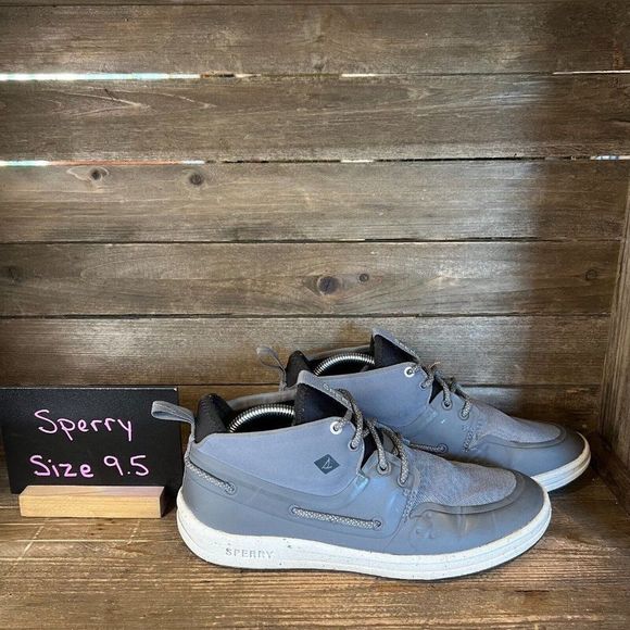 Mens Sperry Gamefish Mucca STS49135 Gray Lace Up Casual Boat Shoe Size 9.5 M GUC - Picture 1 of 6
